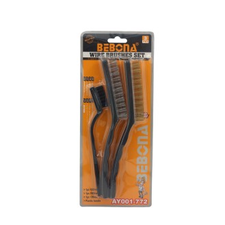 3pcs plastic handle wire brush set AY001-7723pc