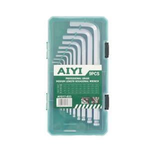 Allen key medium ball plastic boxAY017-033 9pcs