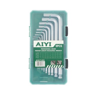 Allen key medium ball plastic boxAY017-033 9pcs