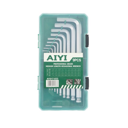 Allen key medium ball plastic boxAY017-033 9pcs