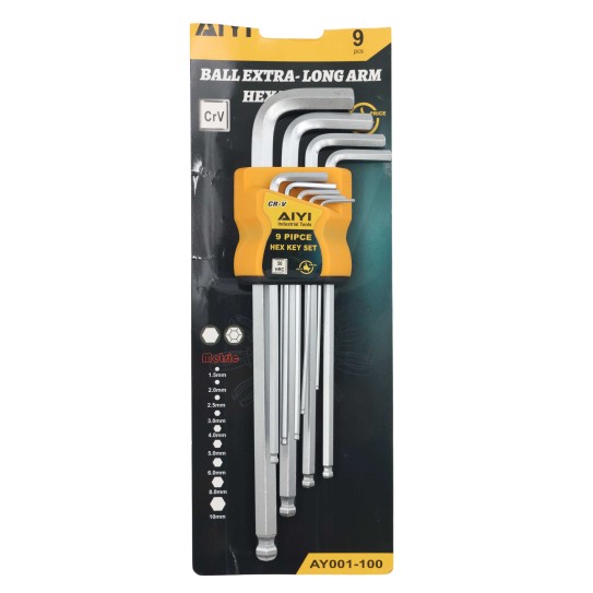 Bebona long Allen key ball 9pcs AY001-100