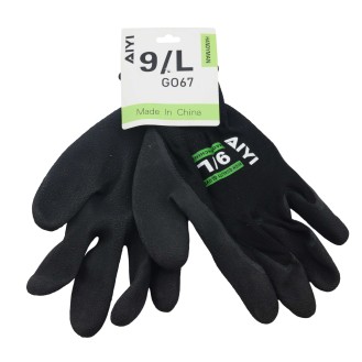 Black yarn gloves G067 AY183-002