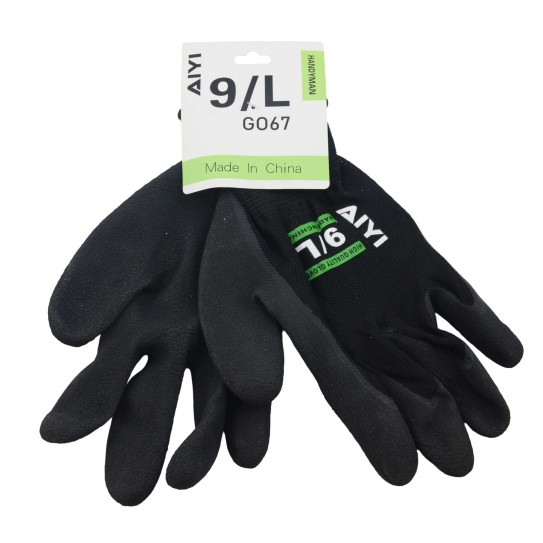 Black yarn gloves G067 AY183-002
