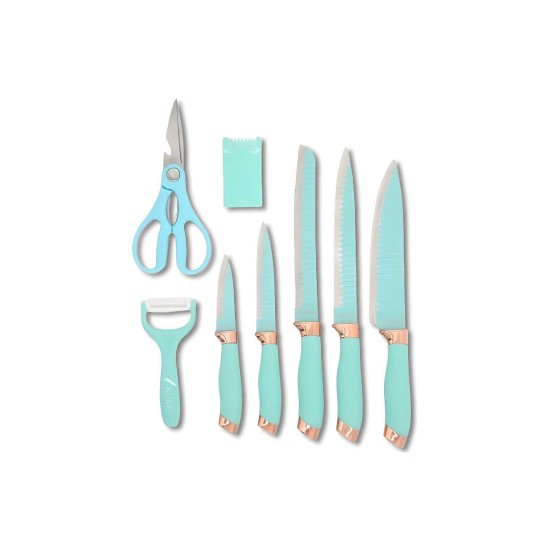 AIYI Non Stick Knife Set AY097-005(AY-005DY-005) Light blue 8pcs