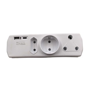 1*5A+1*5A EU+1*16A+2USB MULTIPLUG ADAPTER AY299-801