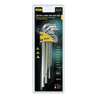 9 Pieces extra long flat hex key set AY175-004