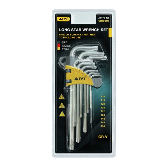 9 Pieces long satr wrench set AY175-003