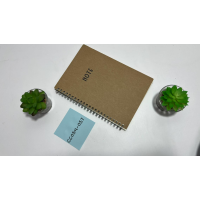 Brown spiral notebook