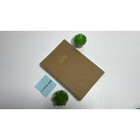 Brown spiral notebook