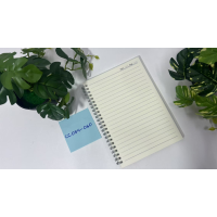 Transparent spiral notebook