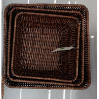 Dark brown rattan basket square 3PCS
