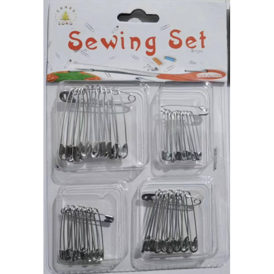 CC097-09042#4 Blocks Silver Safety Pin set42# 4