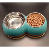 Stainless pet double bowls