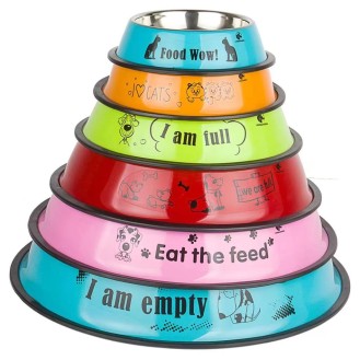 CC117-080 letters stainless pet bowl26cm
