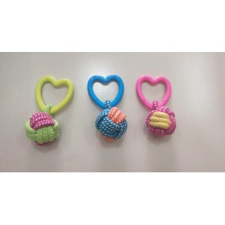 CC117-207 pet chew toys rope ball with love