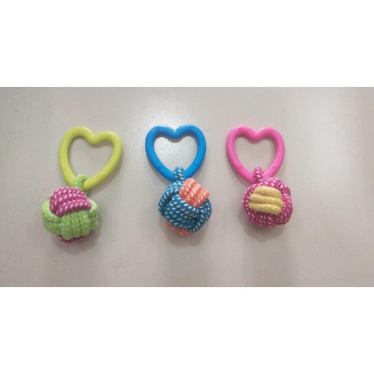CC117-207 pet chew toys rope ball with love