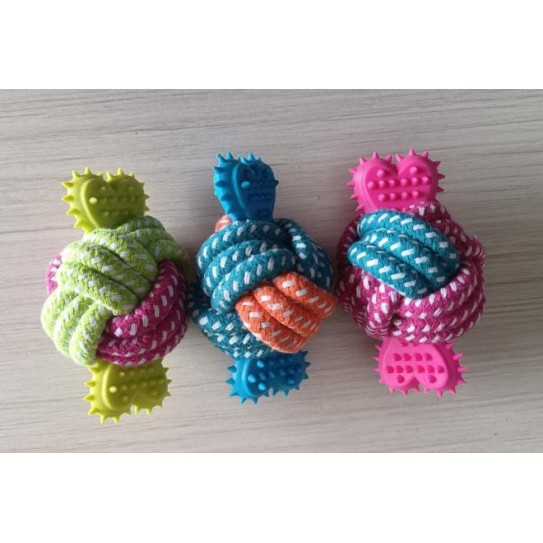 CC117-209 pet chew toys with rope ball