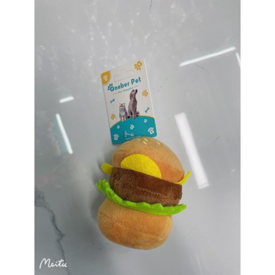 CC117-281 pet plush toys hamburger