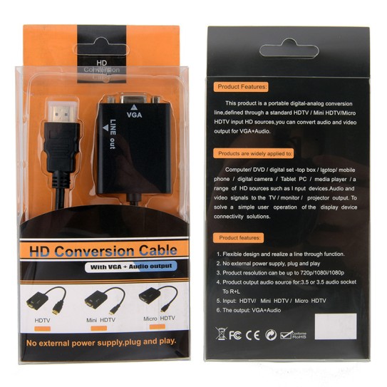 CC125-040 HDMI TO VGA Male-Male
