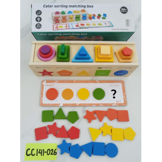 CC-141-026color sorting matching box wooden toys