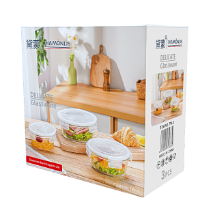 CC144-017 glass food containerTW-2 3pcs880ml/600/325ml